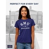 JanSport NCAA Officially Licensed Graduate Short Sleeve T Shirt for Women, Soft & Breathable Cotton-Polyester Blend Crewneck T Shirt with Graphic Detailing, Everyday University Fan Apparel(SMU Mustangs)