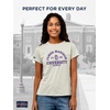JanSport NCAA Officially Licensed Graduate Short Sleeve T Shirt for Women, Soft & Breathable Cotton-Polyester Blend Crewneck T Shirt with Graphic Detailing, Everyday University Fan Apparel(James Madison Dukes)