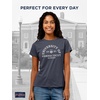 JanSport NCAA Officially Licensed Graduate Short Sleeve T Shirt for Women, Soft & Breathable Cotton-Polyester Blend Crewneck T Shirt with Graphic Detailing, Everyday University Fan Apparel(Connecticut Huskies)