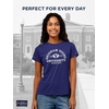 JanSport NCAA Officially Licensed Graduate Short Sleeve T Shirt for Women, Soft & Breathable Cotton-Polyester Blend Crewneck T Shirt with Graphic Detailing, Everyday University Fan Apparel(BYU Cougars)