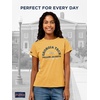 JanSport NCAA Officially Licensed Graduate Short Sleeve T Shirt for Women, Soft & Breathable Cotton-Polyester Blend Crewneck T Shirt with Graphic Detailing, Everyday University Fan Apparel(Georgia Tech Yellow Jackets)