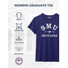 JanSport NCAA Officially Licensed Graduate Short Sleeve T Shirt for Women, Soft & Breathable Cotton-Polyester Blend Crewneck T Shirt with Graphic Detailing, Everyday University Fan Apparel(SMU Mustangs)