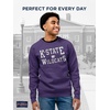 JanSport NCAA Officially Licensed Rival Crew Sweatshirt, Long Sleeve Graphic Pullover for Men, Women, Cotton-Polyester Blend(Kansas State Wildcats)
