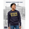 JanSport NCAA Officially Licensed Rival Crew Sweatshirt, Long Sleeve Graphic Pullover for Men, Women, Cotton-Polyester Blend(Michigan Wolverines)