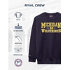 JanSport NCAA Officially Licensed Rival Crew Sweatshirt, Long Sleeve Graphic Pullover for Men, Women, Cotton-Polyester Blend(Michigan Wolverines)