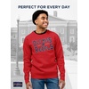 JanSport NCAA Officially Licensed Rival Crew Sweatshirt, Long Sleeve Graphic Pullover for Men, Women, Cotton-Polyester Blend(Mississippi Old Miss Rebels)