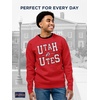 JanSport NCAA Officially Licensed Rival Crew Sweatshirt, Long Sleeve Graphic Pullover for Men, Women, Cotton-Polyester Blend(Utah Utes)