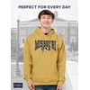 JanSport NCAA Officially Licensed Rival Hoodie, Long Sleeve Unisex Sweatshirt, Cotton-Polyester Blend, Double-Layered Hood(Missouri Tigers)
