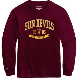 JanSport NCAA Officially Licensed Campus Long Sleeve T Shirt for Men, Soft & Breathable Pre-Shrunk Cotton Crewneck T Shirt(Arizona State Sun Devils)