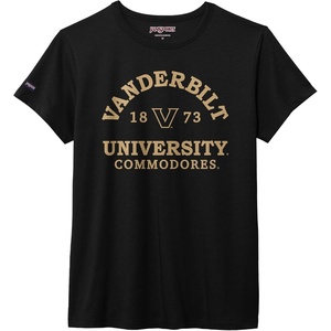 JanSport NCAA Officially Licensed Graduate Short Sleeve T Shirt for Women, Soft & Breathable Cotton-Polyester Blend Crewneck T Shirt with Graphic Detailing, Everyday University Fan Apparel(Vanderbilt Commodores)