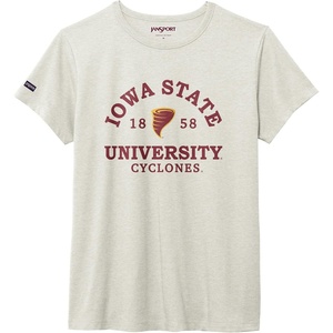 JanSport NCAA Officially Licensed Graduate Short Sleeve T Shirt for Women, Soft & Breathable Cotton-Polyester Blend Crewneck T Shirt with Graphic Detailing, Everyday University Fan Apparel(Iowa State Cyclones)