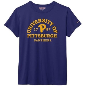 JanSport NCAA Officially Licensed Graduate Short Sleeve T Shirt for Women, Soft & Breathable Cotton-Polyester Blend Crewneck T Shirt with Graphic Detailing, Everyday University Fan Apparel(Pittsburgh Panthers)