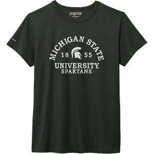 JanSport NCAA Officially Licensed Graduate Short Sleeve T Shirt for Women, Soft & Breathable Cotton-Polyester Blend Crewneck T Shirt with Graphic Detailing, Everyday University Fan Apparel(Michigan State Spartans)