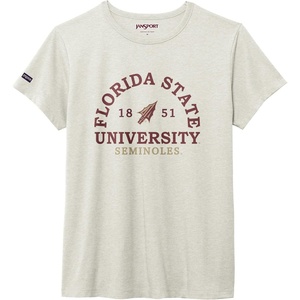 JanSport NCAA Officially Licensed Graduate Short Sleeve T Shirt for Women, Soft & Breathable Cotton-Polyester Blend Crewneck T Shirt with Graphic Detailing, Everyday University Fan Apparel(Florida State Seminoles)