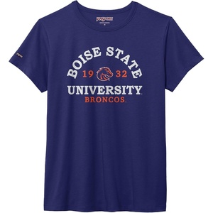JanSport NCAA Officially Licensed Graduate Short Sleeve T Shirt for Women, Soft & Breathable Cotton-Polyester Blend Crewneck T Shirt with Graphic Detailing, Everyday University Fan Apparel(Boise State Broncos)