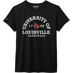 JanSport NCAA Officially Licensed Graduate Short Sleeve T Shirt for Women, Soft & Breathable Cotton-Polyester Blend Crewneck T Shirt with Graphic Detailing, Everyday University Fan Apparel(Louisville Cardinals)