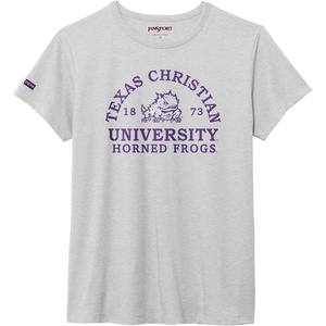 JanSport NCAA Officially Licensed Graduate Short Sleeve T Shirt for Women, Soft & Breathable Cotton-Polyester Blend Crewneck T Shirt with Graphic Detailing, Everyday University Fan Apparel(TCU Horned Frogs)