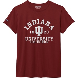 JanSport NCAA Officially Licensed Graduate Short Sleeve T Shirt for Women, Soft & Breathable Cotton-Polyester Blend Crewneck T Shirt with Graphic Detailing, Everyday University Fan Apparel(Indiana Hoosiers)