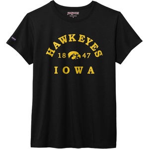 JanSport NCAA Officially Licensed Graduate Short Sleeve T Shirt for Women, Soft & Breathable Cotton-Polyester Blend Crewneck T Shirt with Graphic Detailing, Everyday University Fan Apparel(Iowa Hawkeyes)