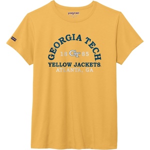 JanSport NCAA Officially Licensed Graduate Short Sleeve T Shirt for Women, Soft & Breathable Cotton-Polyester Blend Crewneck T Shirt with Graphic Detailing, Everyday University Fan Apparel(Georgia Tech Yellow Jackets)