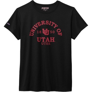 JanSport NCAA Officially Licensed Graduate Short Sleeve T Shirt for Women, Soft & Breathable Cotton-Polyester Blend Crewneck T Shirt with Graphic Detailing, Everyday University Fan Apparel(Utah Utes)