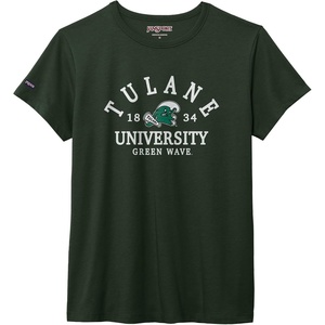 JanSport NCAA Officially Licensed Graduate Short Sleeve T Shirt for Women, Soft & Breathable Cotton-Polyester Blend Crewneck T Shirt with Graphic Detailing, Everyday University Fan Apparel(Tulane Green Wave)