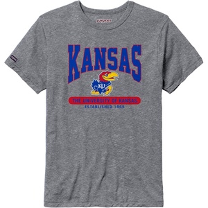 JanSport NCAA Officially Licensed Pregame Short Sleeve T Shirt for Men, Soft & Breathable Triblend Crewneck T Shirt(Kansas Jayhawks)