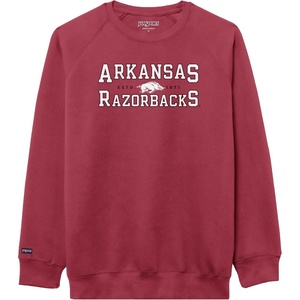 JanSport NCAA Officially Licensed Rival Crew Sweatshirt, Long Sleeve Graphic Pullover for Men, Women, Cotton-Polyester Blend(Arkansas Razorbacks)