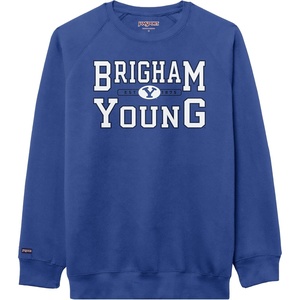 JanSport NCAA Officially Licensed Rival Crew Sweatshirt, Long Sleeve Graphic Pullover for Men, Women, Cotton-Polyester Blend(BYU Cougars)