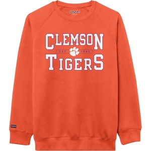 JanSport NCAA Officially Licensed Rival Crew Sweatshirt, Long Sleeve Graphic Pullover for Men, Women, Cotton-Polyester Blend(Clemson Tigers)
