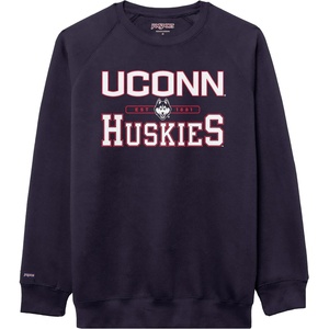 JanSport NCAA Officially Licensed Rival Crew Sweatshirt, Long Sleeve Graphic Pullover for Men, Women, Cotton-Polyester Blend(Connecticut Huskies)