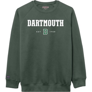JanSport NCAA Officially Licensed Rival Crew Sweatshirt, Long Sleeve Graphic Pullover for Men, Women, Cotton-Polyester Blend(Dartmouth Big Green)