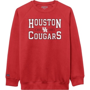 JanSport NCAA Officially Licensed Rival Crew Sweatshirt, Long Sleeve Graphic Pullover for Men, Women, Cotton-Polyester Blend(Houston Cougars)