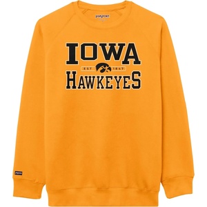 JanSport NCAA Officially Licensed Rival Crew Sweatshirt, Long Sleeve Graphic Pullover for Men, Women, Cotton-Polyester Blend(Iowa Hawkeyes)