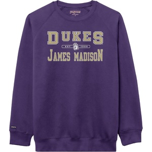 JanSport NCAA Officially Licensed Rival Crew Sweatshirt, Long Sleeve Graphic Pullover for Men, Women, Cotton-Polyester Blend(James Madison Dukes)