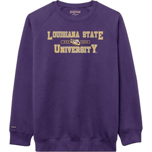 JanSport NCAA Officially Licensed Rival Crew Sweatshirt, Long Sleeve Graphic Pullover for Men, Women, Cotton-Polyester Blend(LSU Tigers)