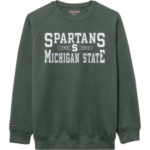JanSport NCAA Officially Licensed Rival Crew Sweatshirt, Long Sleeve Graphic Pullover for Men, Women, Cotton-Polyester Blend(Michigan State Spartans)