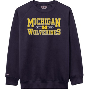 JanSport NCAA Officially Licensed Rival Crew Sweatshirt, Long Sleeve Graphic Pullover for Men, Women, Cotton-Polyester Blend(Michigan Wolverines)