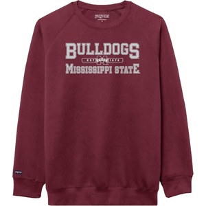 JanSport NCAA Officially Licensed Rival Crew Sweatshirt, Long Sleeve Graphic Pullover for Men, Women, Cotton-Polyester Blend(Mississippi State Bulldogs)