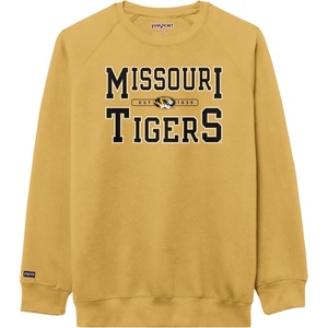 JanSport NCAA Officially Licensed Rival Crew Sweatshirt, Long Sleeve Graphic Pullover for Men, Women, Cotton-Polyester Blend(Missouri Tigers)