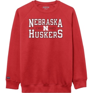 JanSport NCAA Officially Licensed Rival Crew Sweatshirt, Long Sleeve Graphic Pullover for Men, Women, Cotton-Polyester Blend(Nebraska Cornhuskers)