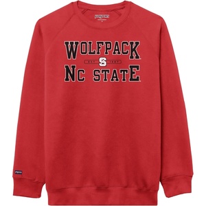 JanSport NCAA Officially Licensed Rival Crew Sweatshirt, Long Sleeve Graphic Pullover for Men, Women, Cotton-Polyester Blend(North Carolina State Wolfpack)