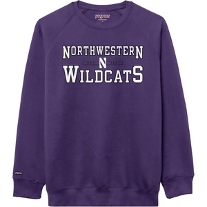JanSport NCAA Officially Licensed Rival Crew Sweatshirt, Long Sleeve Graphic Pullover for Men, Women, Cotton-Polyester Blend(Northwestern Wildcats)