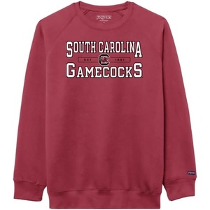JanSport NCAA Officially Licensed Rival Crew Sweatshirt, Long Sleeve Graphic Pullover for Men, Women, Cotton-Polyester Blend(South Carolina Fighting Gamecocks)