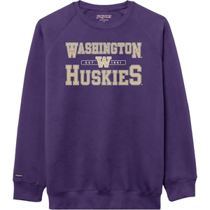 JanSport NCAA Officially Licensed Rival Crew Sweatshirt, Long Sleeve Graphic Pullover for Men, Women, Cotton-Polyester Blend(Washington Huskies)
