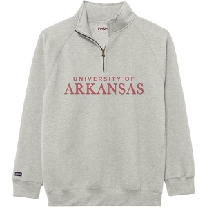 JanSport NCAA Officially Licensed Rival Quarter Zip Sweatshirt, Long Sleeve Unisex, Cotton-Polyester Blend, Stand-Up Collar(Arkansas Razorbacks)