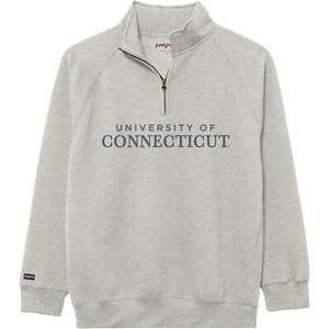 JanSport NCAA Officially Licensed Rival Quarter Zip Sweatshirt, Long Sleeve Unisex, Cotton-Polyester Blend, Stand-Up Collar(Connecticut Huskies)