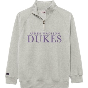 JanSport NCAA Officially Licensed Rival Quarter Zip Sweatshirt, Long Sleeve Unisex, Cotton-Polyester Blend, Stand-Up Collar(James Madison Dukes)