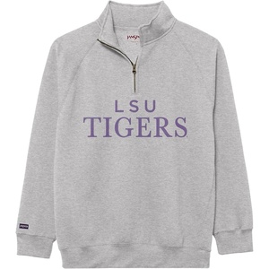JanSport NCAA Officially Licensed Rival Quarter Zip Sweatshirt, Long Sleeve Unisex, Cotton-Polyester Blend, Stand-Up Collar(LSU Tigers)