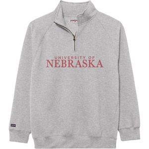 JanSport NCAA Officially Licensed Rival Quarter Zip Sweatshirt, Long Sleeve Unisex, Cotton-Polyester Blend, Stand-Up Collar(Nebraska Cornhuskers)
